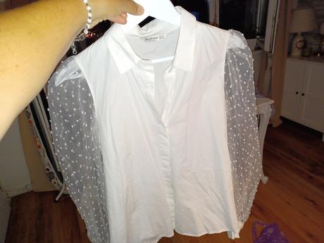 Bluzka s transparentným rukavmi, stradivarius,s