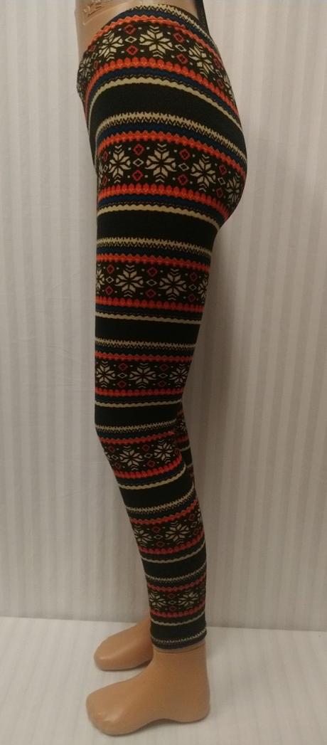 Čierne elastické legíny, farebný vzor, solla, s/m, solla,m