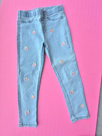 Jeansy s jahodami, skinny rifle, kids,116