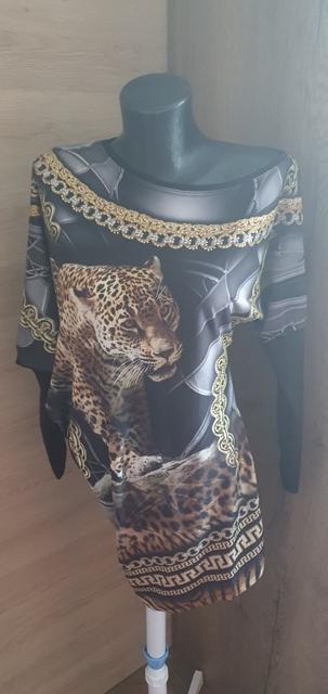 Čierne dlhé tričko - mini šaty, 38