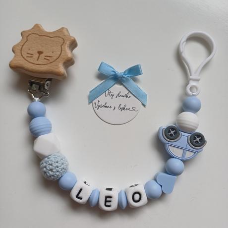 Retiazka na cumlík s karabinkou pre chlapčeka, 