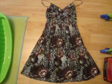 Hnedo-cierno-biele saty, h&m,38