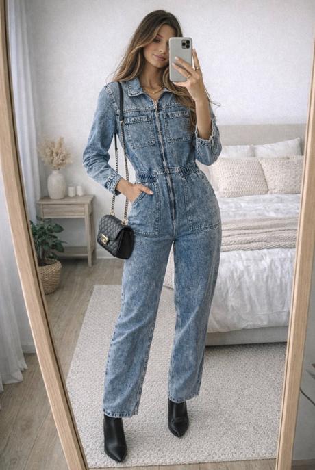 Štýlový rifľový bavlnený overal značky h&m, h&m,m