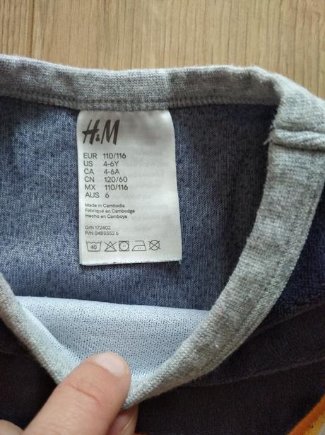 Velúrová mikina h&m, veľ.110/116, h&m,110