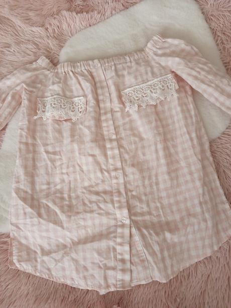 Ružová kockovana bluzka, l