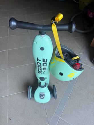 Kolobezka/odrazadlo scoot ride a prilba,