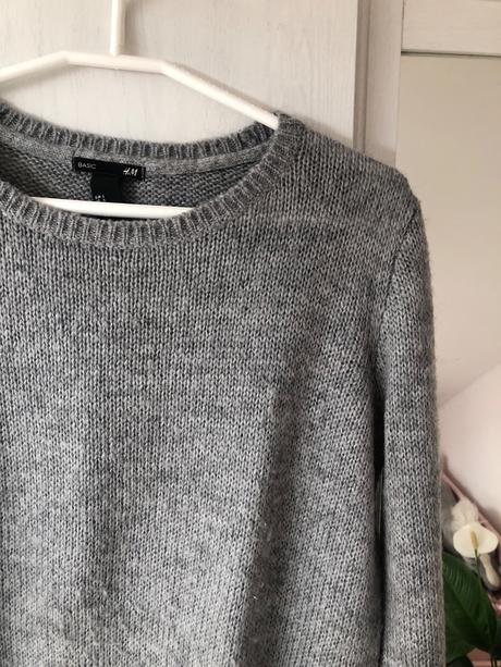 Sivý sveter oversize/ šedý sveter oversize, h&m,s