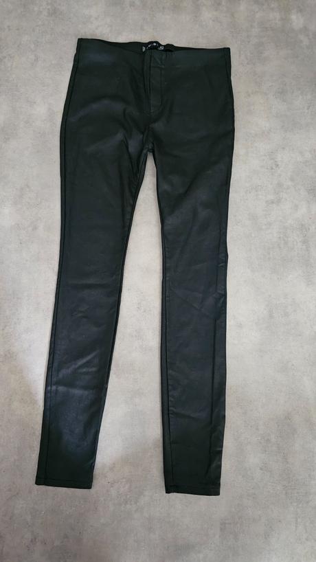 Leginy zateplené - koženy efekt, amisu,40