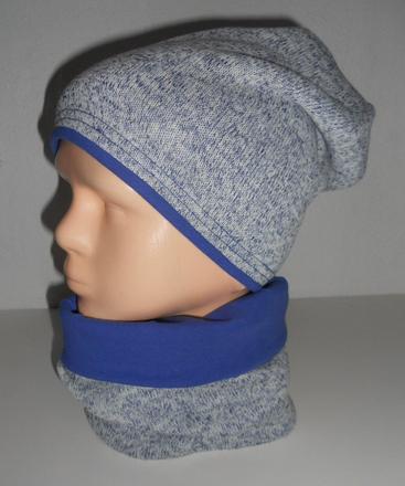 Zimný set- čiapka šmolko + tunel na krk, 62 - 158