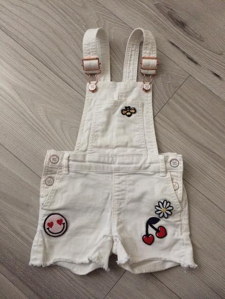 Biele kraťasky na traky, h&m,116