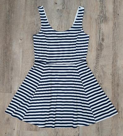 Pásikavé modrobiele saty, h&m,m