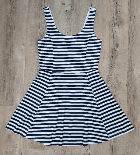 Pásikavé modrobiele saty, h&m,m