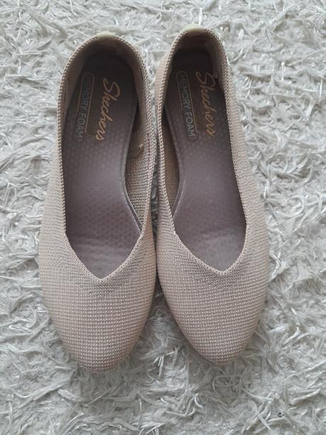 Látkové elastické balerínky, skechers,36