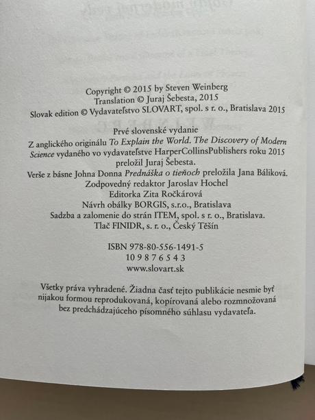 Steven weinberg ako vysvetlit svet, 