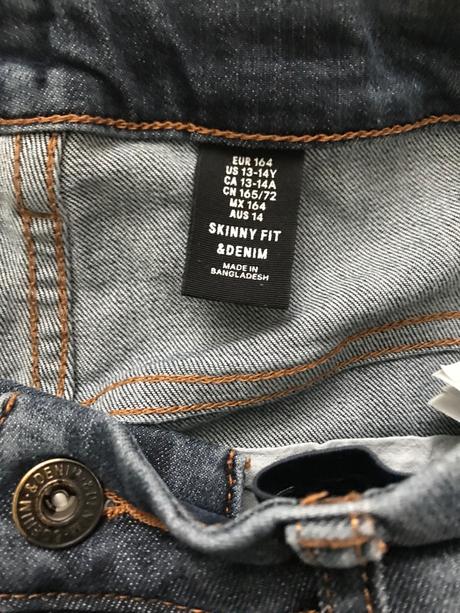 Rifle skinny fit 13-14 rokov, h&m,164