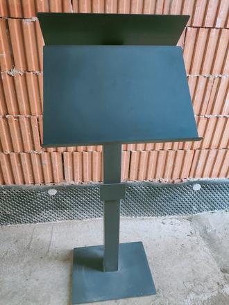 Kovový rečnícky pult, hliníkový, čierny, 130 cm,