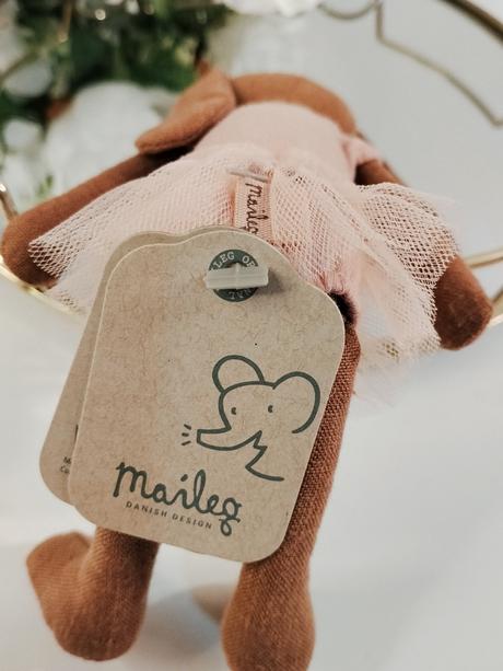 Maileg králik chocolate brown ballet rose size 2,