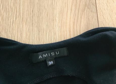 Čierne šaty amisu so zlatým zipsom, amisu,34