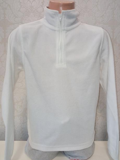 Chlapčenská biela flísová mikina (5-6r.), ovs,116