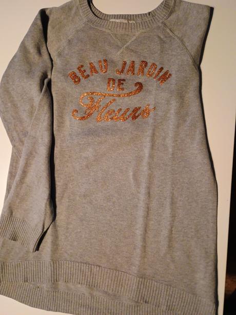 Svetrík s medeným nápisom, h&m,164