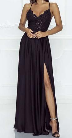 Čierne spoločenské šaty, s