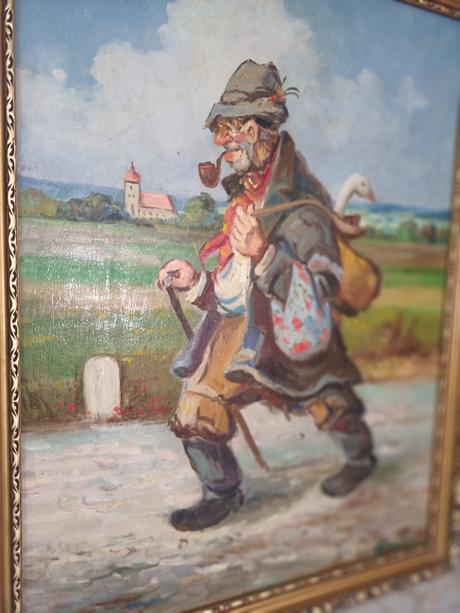 Olejomaľba putnik na cestách, 