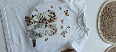 Tričko s mačiatkami, h&m,140