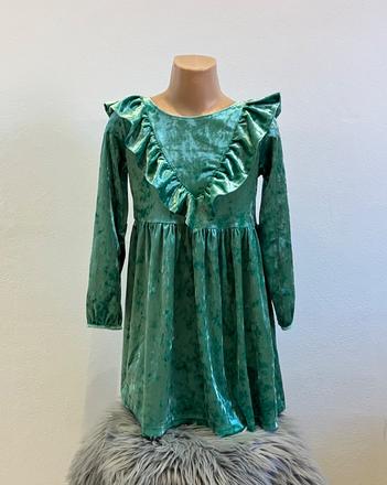 Dievčenské velúrované šaty s volánmi h&m (122-128), h&m,122