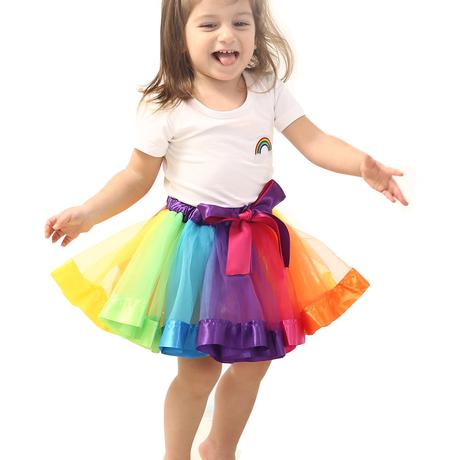 Dievčenská dúhová tylová sukňa, 98