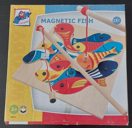 Magnetická hra-drevené rybičky, 