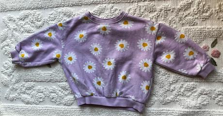 Fialová bavlnená súprava s margarétkami, zara, 104, zara,104
