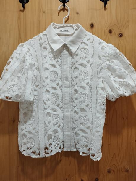 Biela čipkovaná blúzka, veľ. 38/m, 38