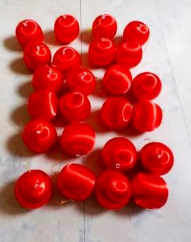 Saténové gule/jablčka - 24 ks, 