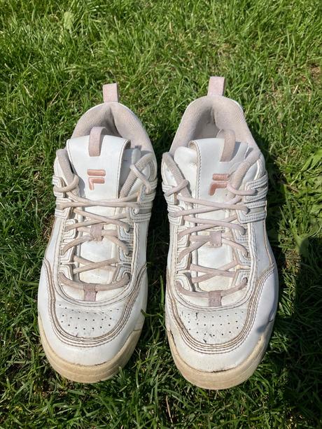 Biele športové voľnočasové tenisky fila platforma, fila,41