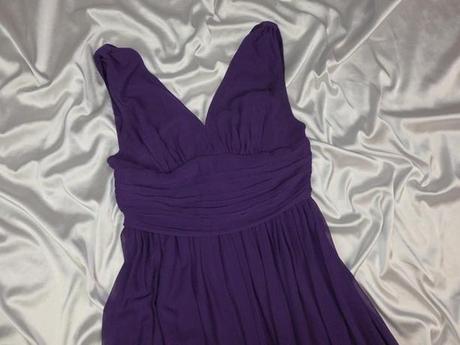 Kvalitné tmavofialové spoločenské šaty, ever-pretty,40