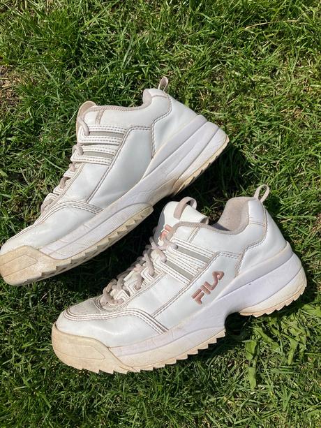 Biele športové voľnočasové tenisky fila platforma, fila,41