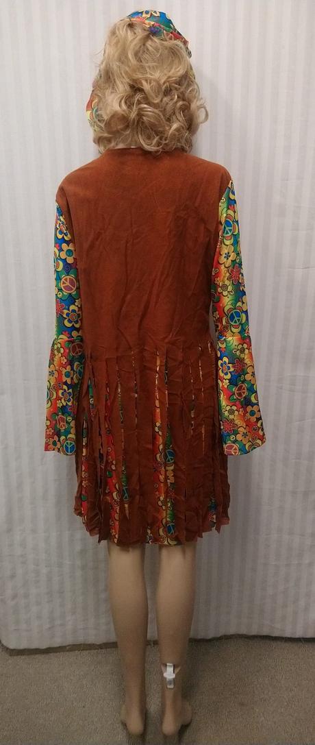 3 dielny kostým hippie strapcové šaty, l,