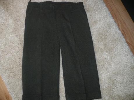 Hnedé trištvrtové nohavice, s