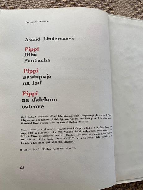 Krásna stará kniha pippi dlhá pančucha lindgr,
