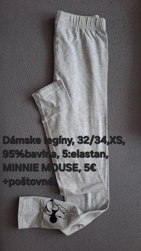 Dámske svetlošedé legíny, minnie mouse., pepperts,xs