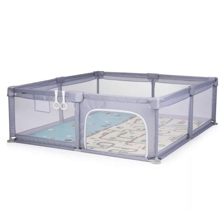Nová ohrádka pre deti béžová / sivá 200x180 cm + v, šírka (cm): 180,dĺžka (cm): 200