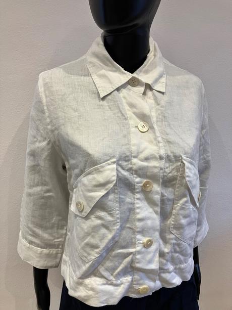 Dámske biele sako ľanové (m), m
