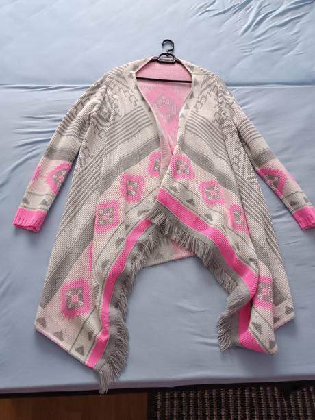 Sivo-ružový kardigán - uni,