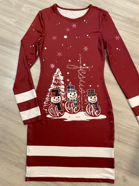 Šaty so snehuliakmi, s