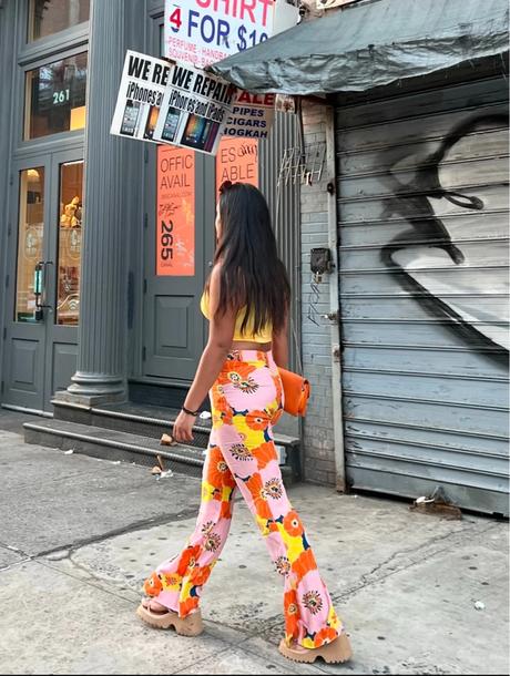 Zara kvetove hippies nohavice, zara,xl