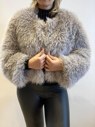 Dámsky huňatý kabát, l / m / xl