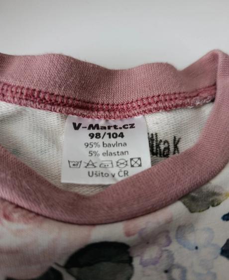 Mikina kvety ruže 98/104, 98