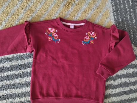 Zateplená mikinka s kvetinkami, dopodopo,128