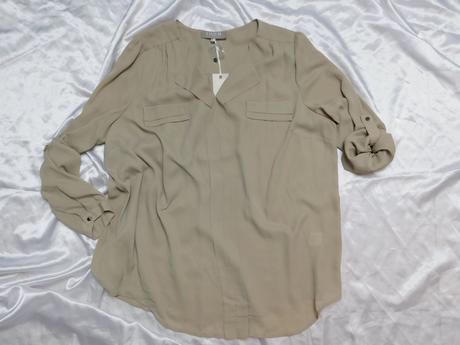 Luxusna bluzka s roll-up rukavom, 48