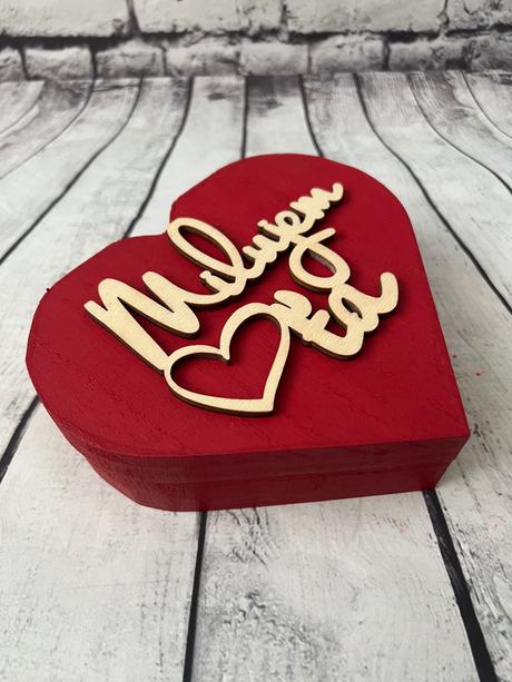 Valentín - otváracie drevené srdce, 